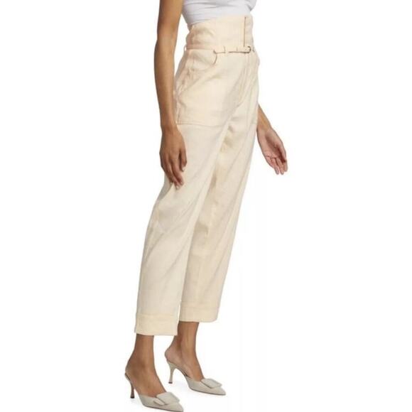NWT Derek Lam 10 Crosby Linen Blend Bex Utility Pants Size 2 - Picture 3 of 9